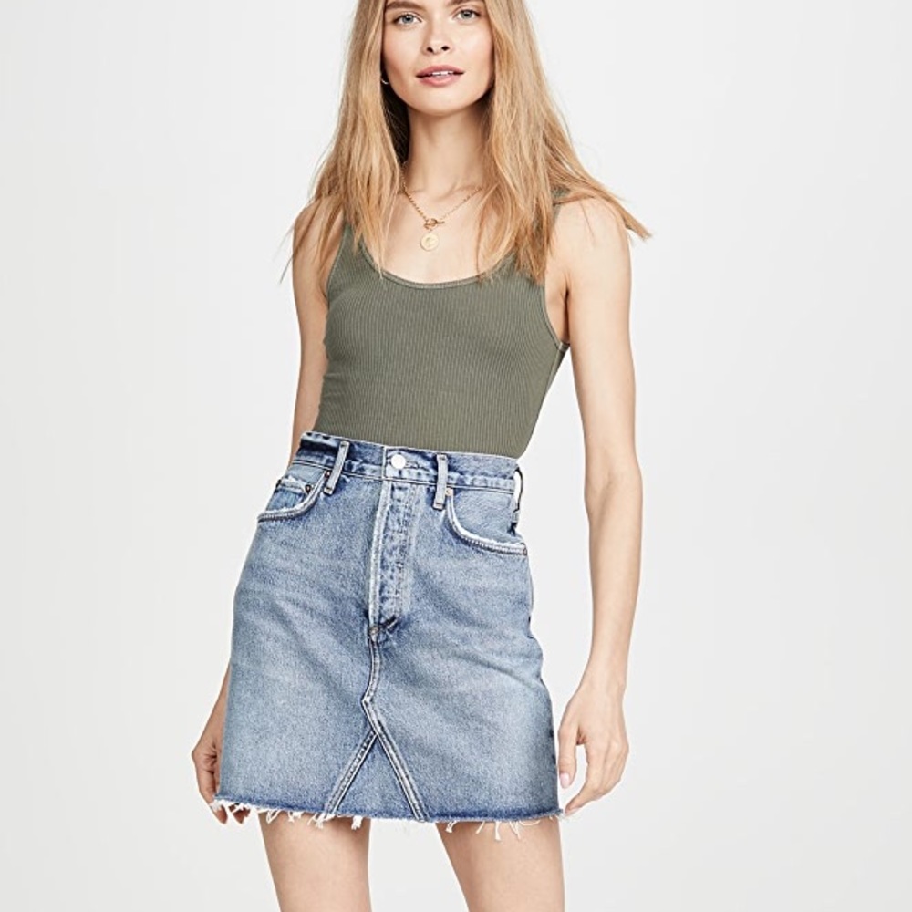 AGOLDE Ada High Rise Mid Length Skirt